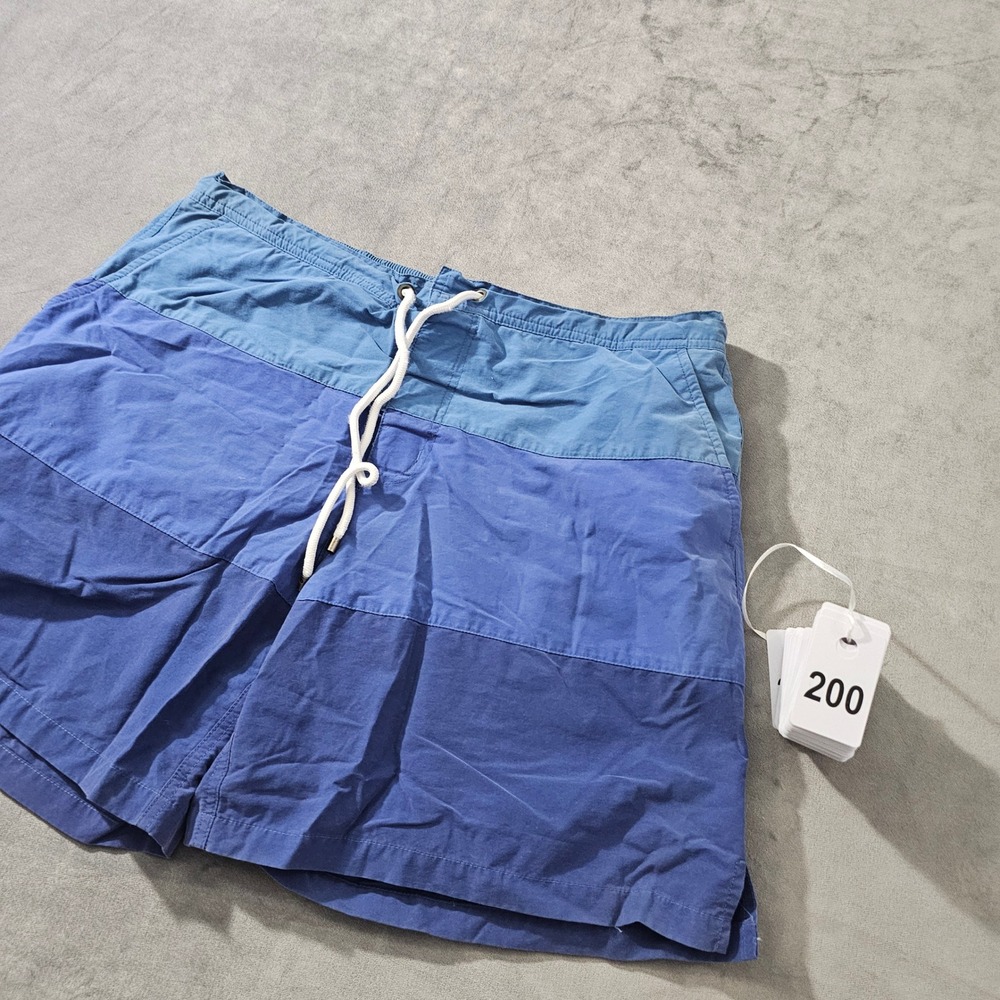 Joseph Abboud Collection Mens Blue Colorblock Swim Trunks Board Shorts Large